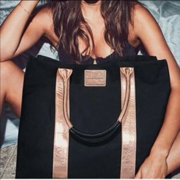 Victoria's Secret Handbags - VICTORIA SECRET ROSE GOLD TOTE, OVERNIGHT, TRAVEL, WEEKENDER, SHOPPING BAG
